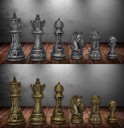 Pièces échecs médiévales - d'échecs,